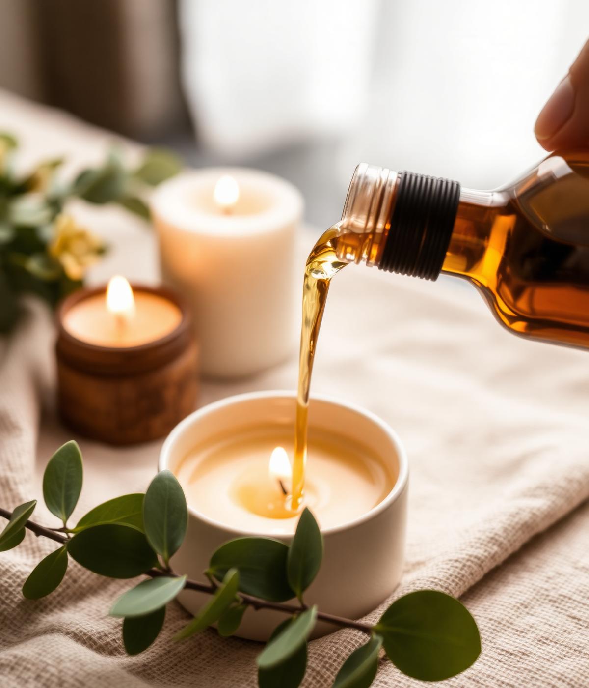 Rituale di benessere — oli e candela